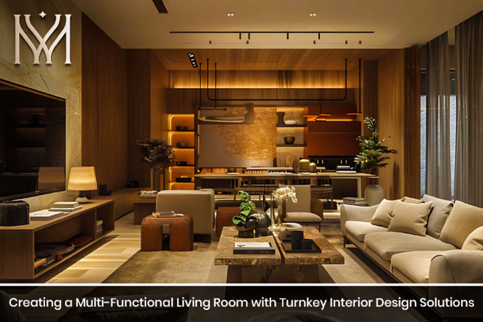 Creating a Multi-Functional Living Room with Turnkey Interior Design Solutions